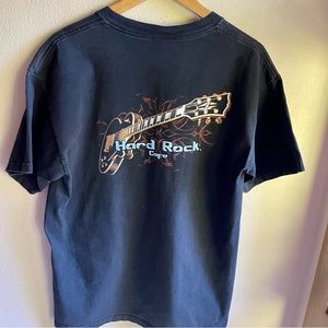 Vintage 1990's Hard Rock Cafe Los Angeles Graphic Tshirt. Black. Size Large